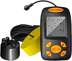 oshhni Sonar localizador de peixes para pesca, dispositivo detector de peixes compacto, display LCD, localizador de profundidade de portátil com fio,