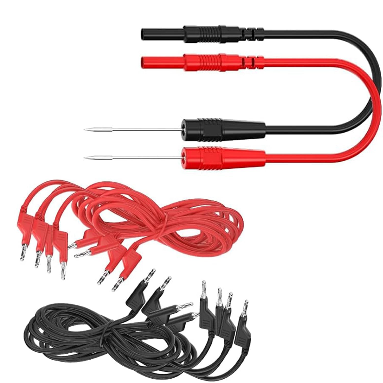 Kit de cables para multimetro con puntas de prueba, pinzas, enchufes y comprobadores, 92 piezas