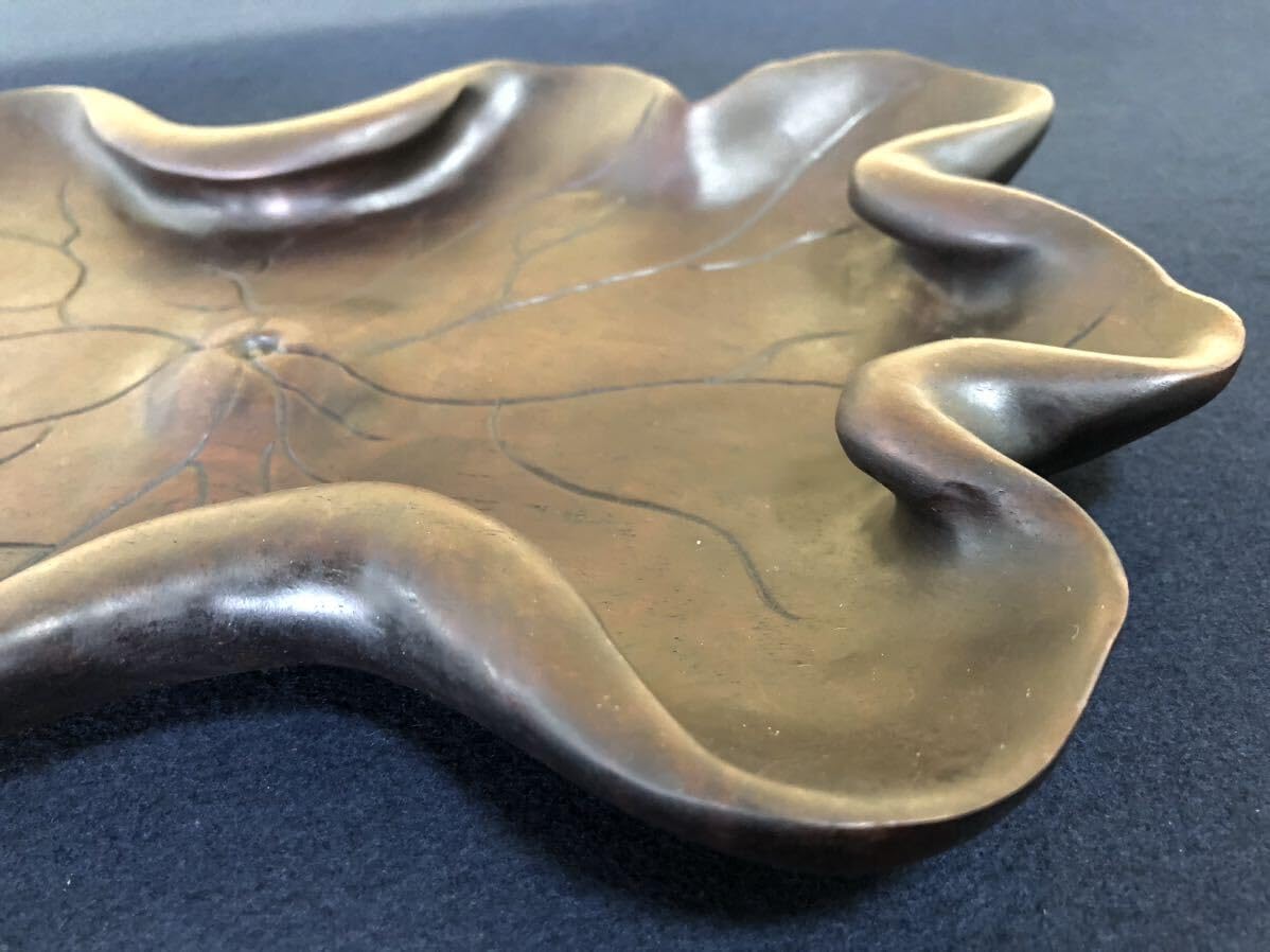 Amazon.co.jp: 《R》煎茶 木彫 刳抜 煎茶盆 葉盆 （240326B3