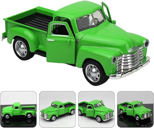 Miniatura 9 de Toyvian Camiones de juguete a presión modelo de autos de juguete de aleación escalonada Pickup Truck Colección de modelos de metal clásico vintage