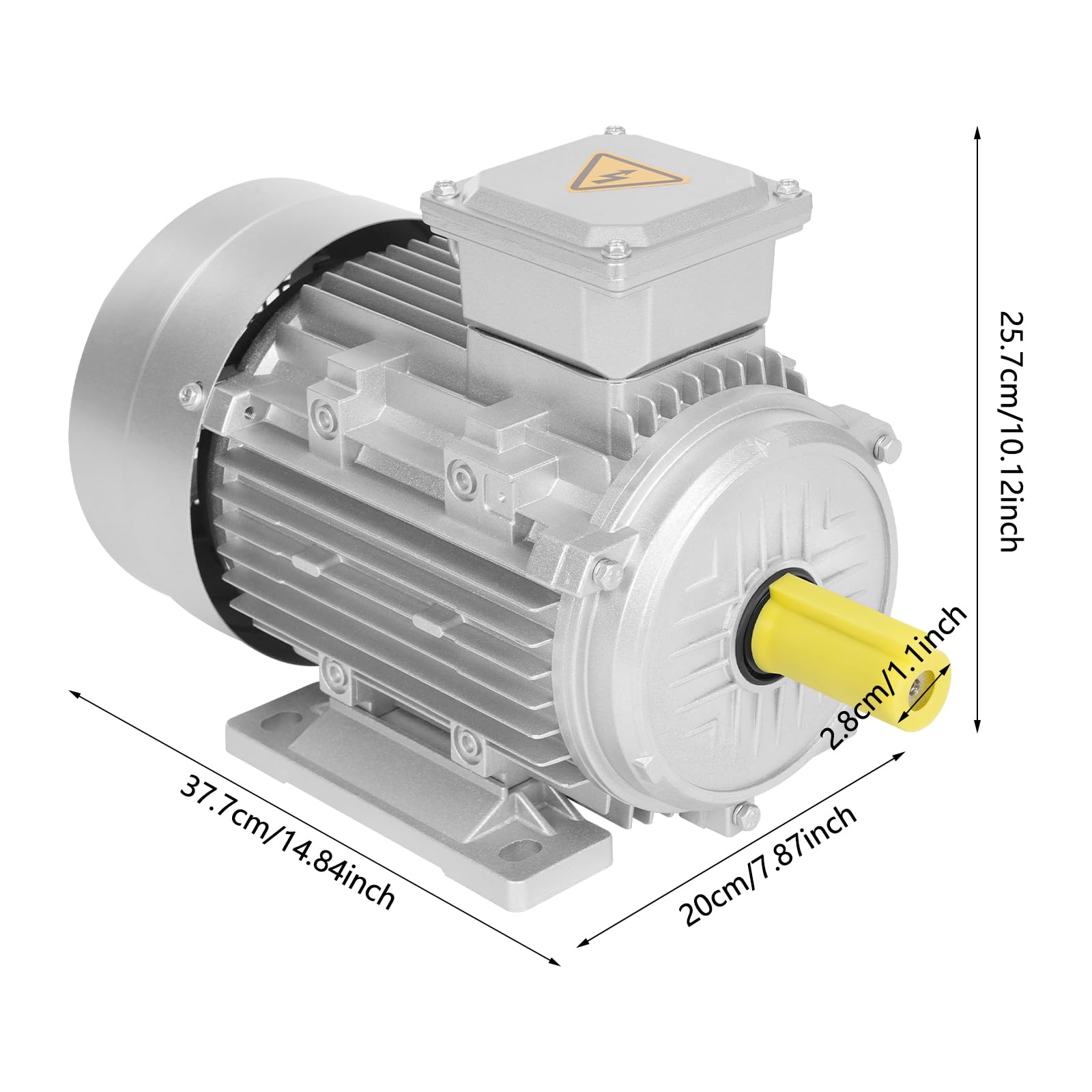 Elektromotor 230/400V 3KW 1435 RPM Drehstrommotor Energiesparmotor S1 B3 Wellendurchmesser 28mm (3 KW)