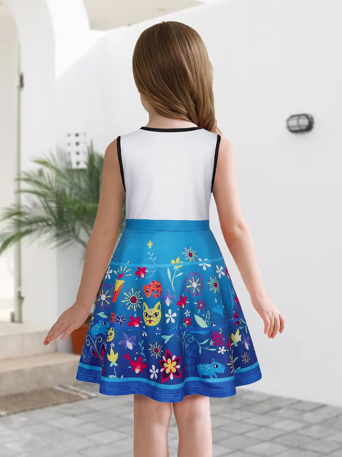 Eledobby Girls Summer Dress Princess Sleeveless A-Line Swing Sundress Kids Casual Tank Dresses Beach Playwear Outfit - Image 3
