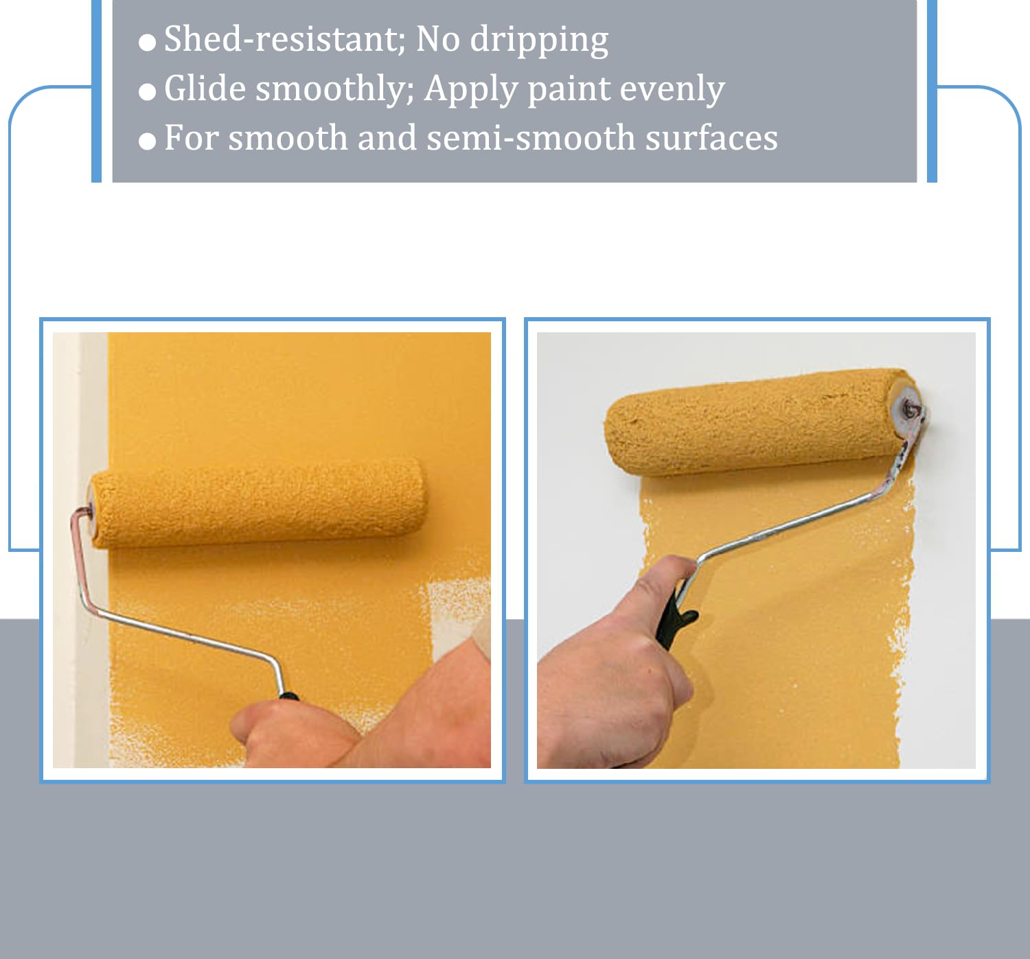 18 manicotti per rullo da 22,9 cm, per pareti da pittura e soffitto, copertura per rullo da 3/8 per rullo da 22,9 cm, fibre dense tengono più vernice e vernice in modo uniforme su
