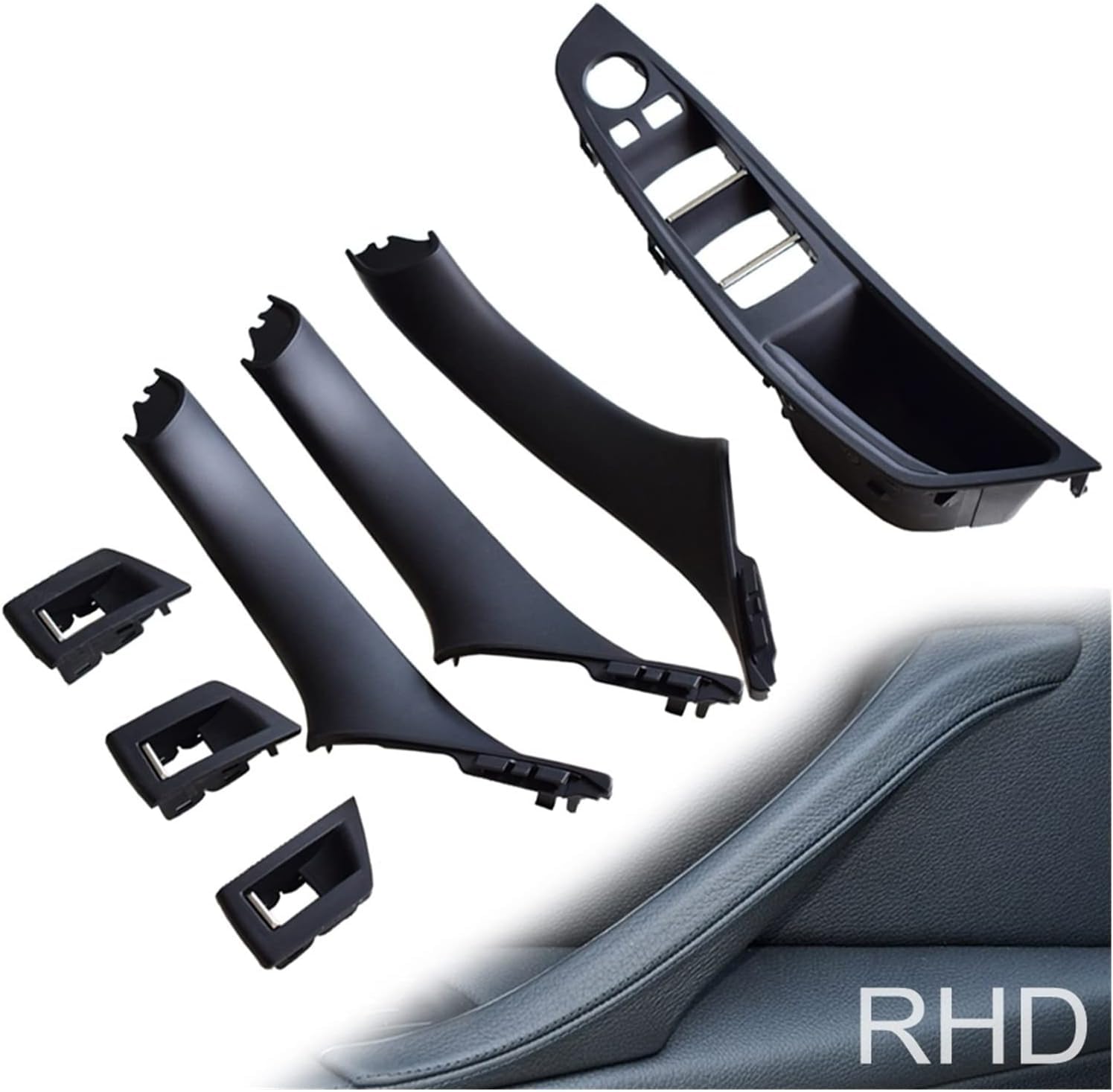 Manijas Interiores Coche,para BMW 5 Serie F10 F11 520 525(LHD),Manillas Puerta Interior Tiras Embellecedoras Manija De Puerta,F/Wine Red-7pcs.