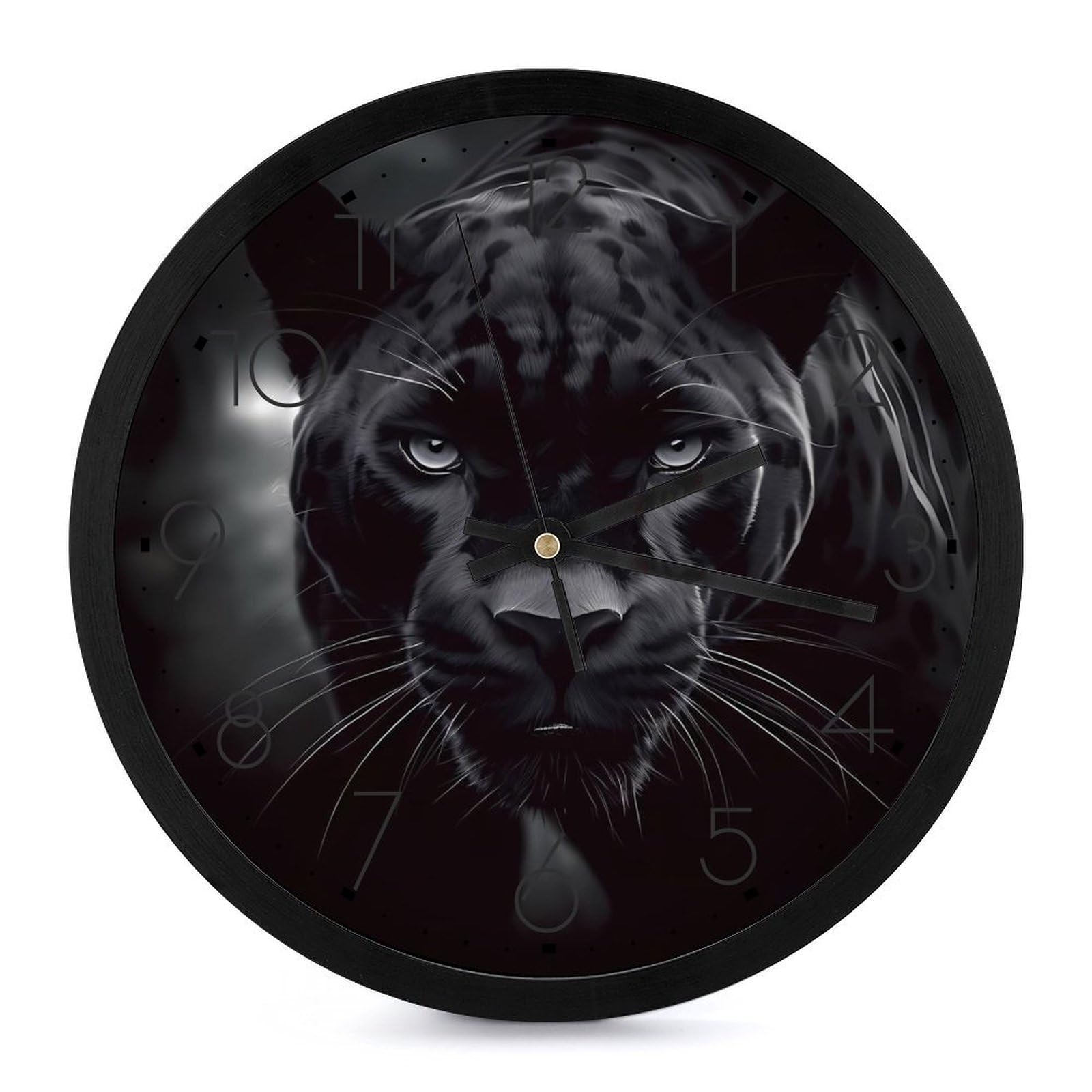Horloge murale décorative ronde sans tic-tac pour salle de bain et chambre