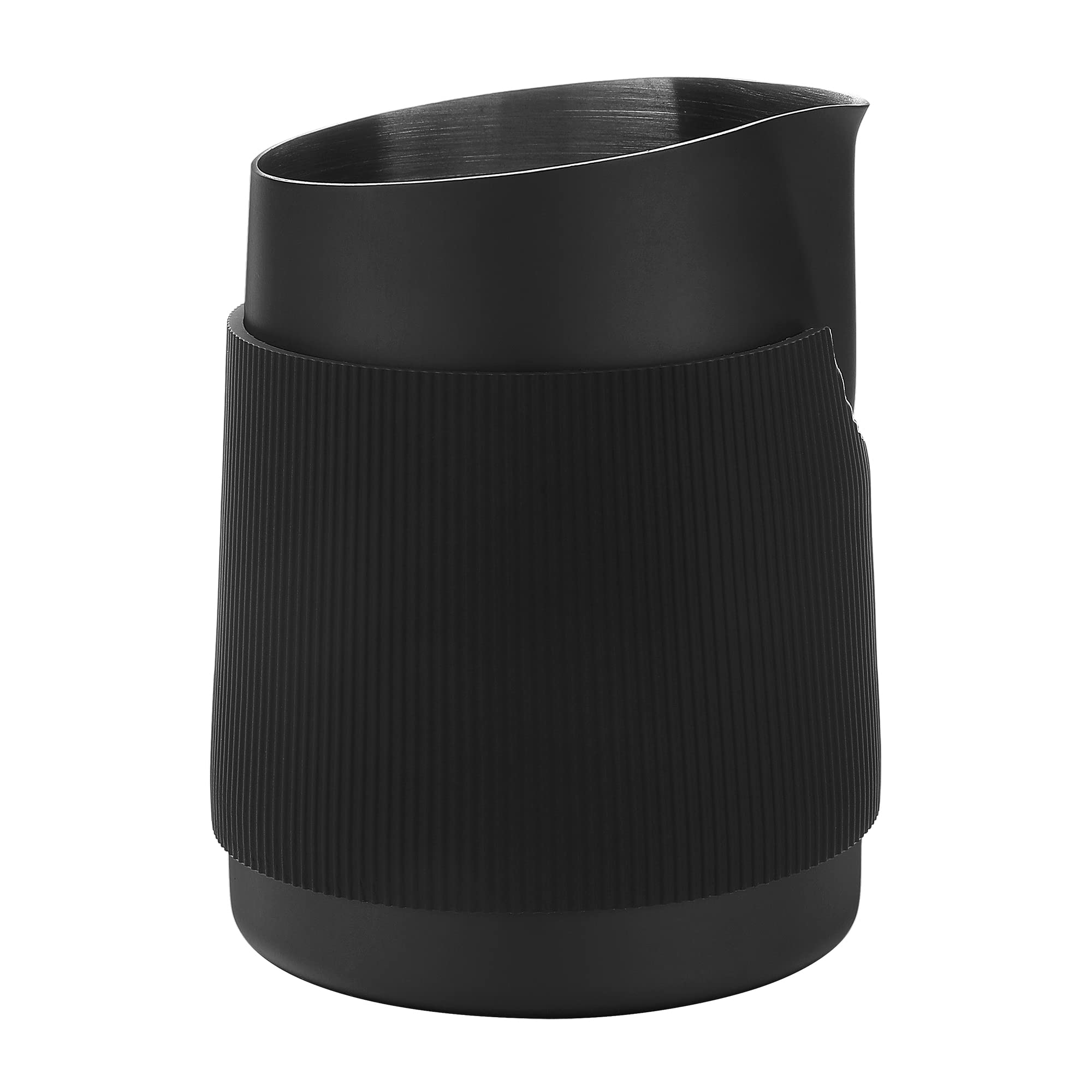 Normcore Jarra de leche de acero inoxidable, 450 ml, acero inoxidable, para latte art, boquilla redonda, 450 ml