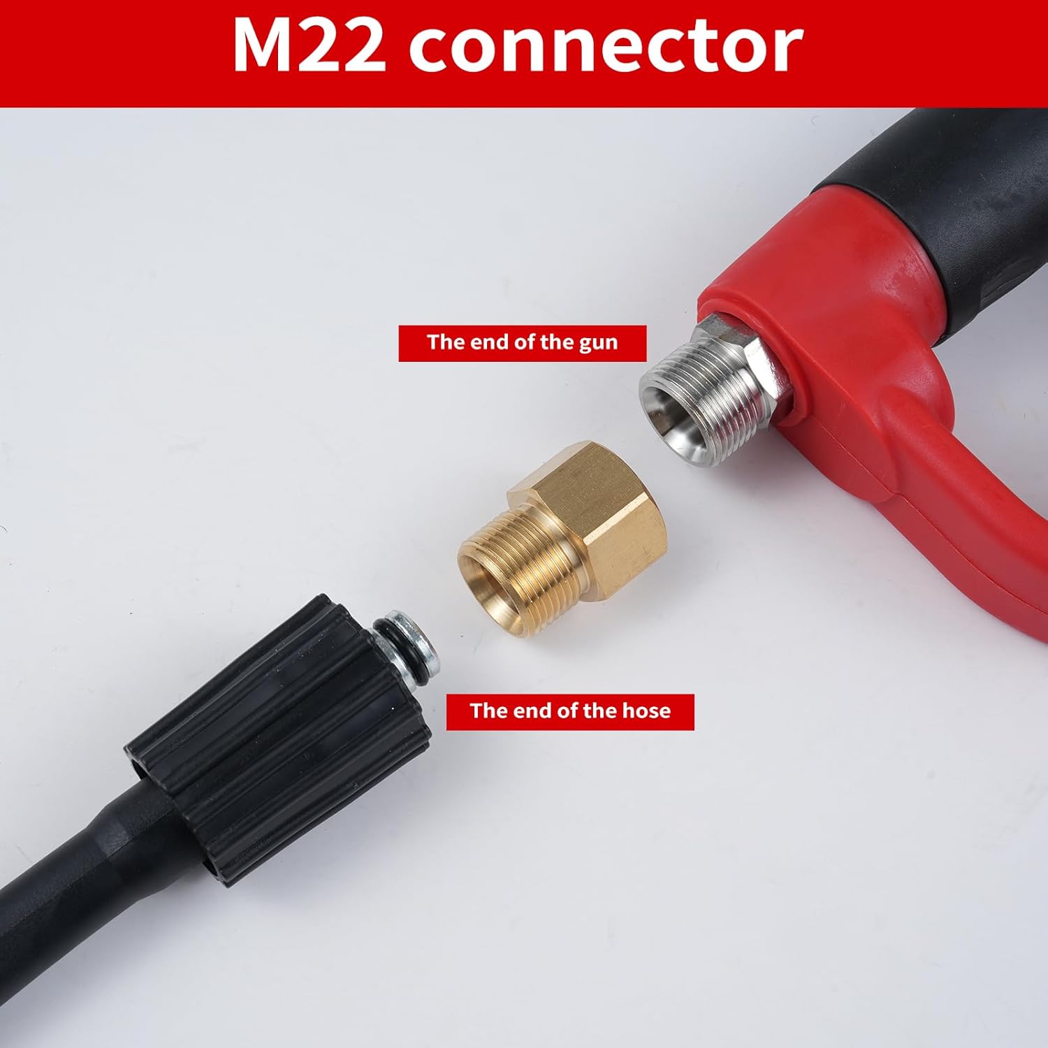 Generic 高圧洗浄機ガン、5000 PSI 高圧洗浄機、長さ 40 インチ、1/4 インチのクイックコネクト、M22 ウォータ