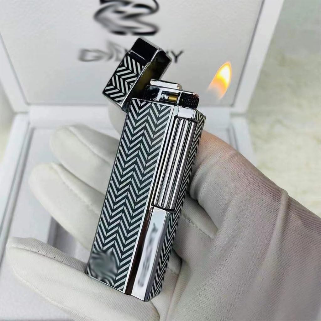 Luxury Rectangular Pure Copper Butane Lighter Refillable Cigar and Candle Lighter A High-End Gift for Men Comes with