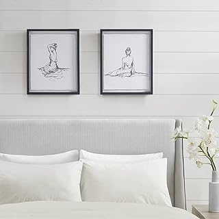 28 Media Wall Ideas To Create A Sleek Modern Focal Point 146 Madison Park Wall Art Feminine Figures Sketch Art 2 Piece Set Framed Wal...