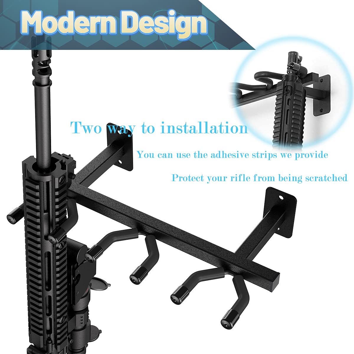 DD Metal Gun Rack Wall 2x3slot Gun FreeStanding Rifle Rack,HeavyDuty