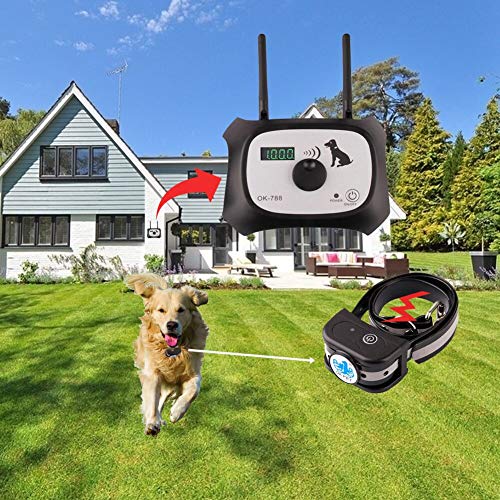 Wireless Dog Fence Pet Containment System, Safe Effective Beep/Shock Dog Fence, Dual Antenna