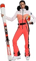 Vista 95 de GSOU SNOW Traje de esquí para mujer, traje de nieve de una pieza, para snowboard, delgado, aislante, impermeable, resistente al viento