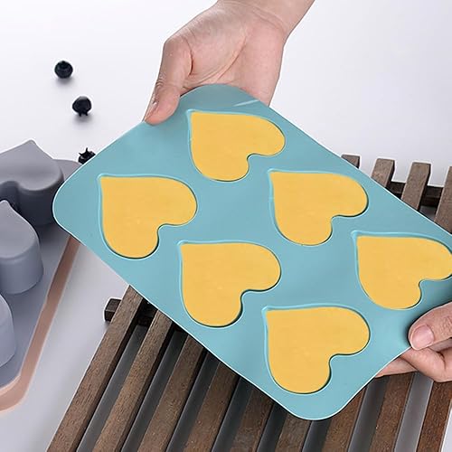 Miniatura 4 de Paquete de 2 moldes de silicona con forma de corazón, 6 cavidades, moldes de silicona para chocolate, molde de corazón para el día de San Valentín