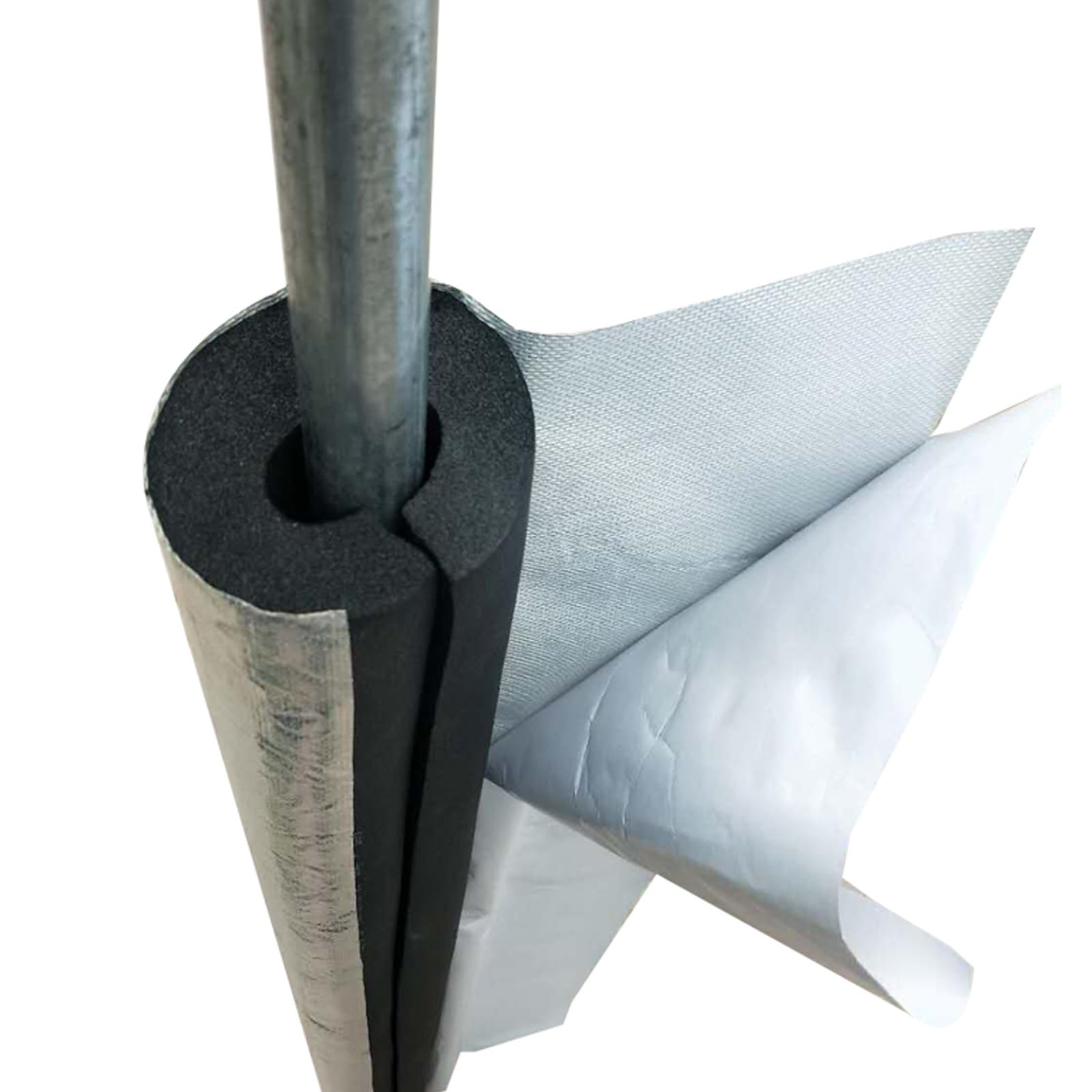95cm Guaina Isolante in Gomma, Tubo Isolante Antigelo per Esterni, Isolante per Tubi in Foglio di Alluminio Autosigillante, ID22-120mm per Tubi dell'Acqua Fredda e Calda(TK 30mm(1.2"),ID 120 mm(4.7"))