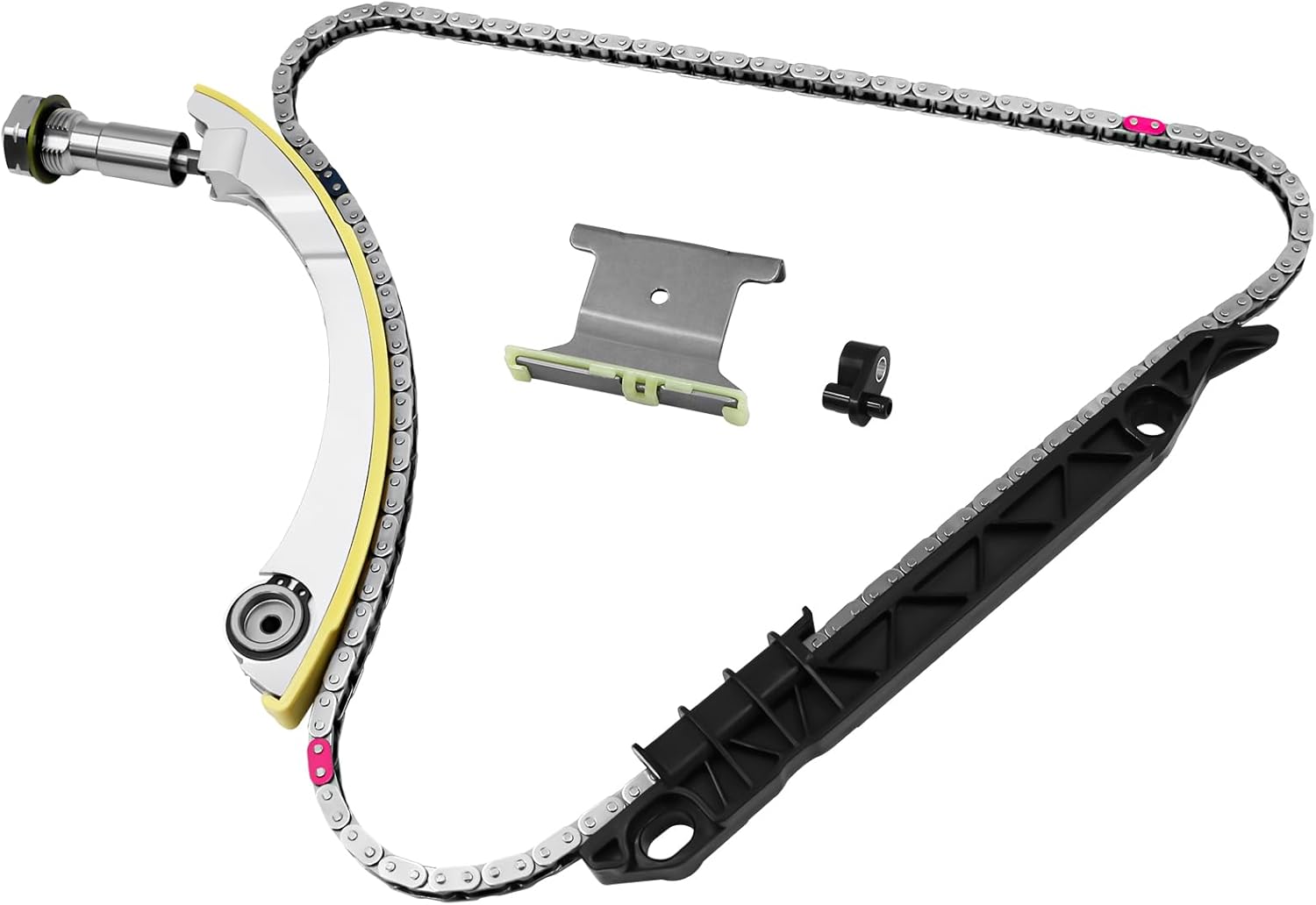 2.4 Ecotec Timing Chain Kit W/Tensioner 94201S Compatible with 2010-2017 Chevy Equinox Malibu, GMC Terrain, Buick Verano Regal Lacrosse, Saturn Aura/Vue,2.4L 2.0L 2.2#12680750 kit cadena de tiempo