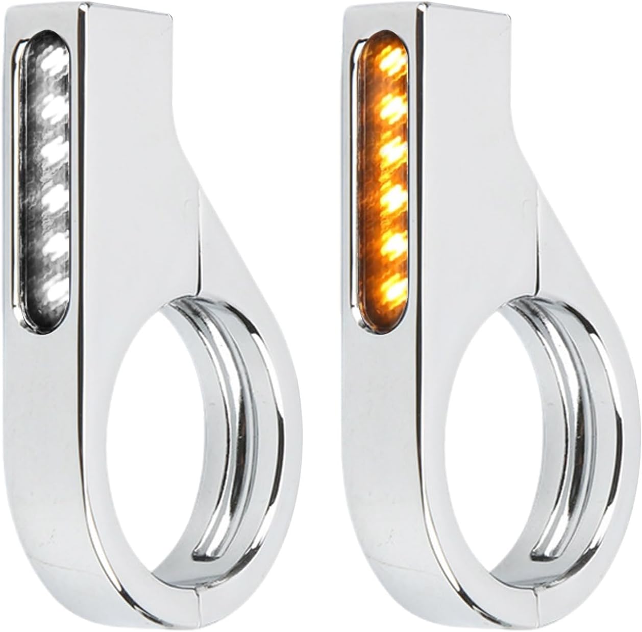 2Pcs Motorcycle Turn Signals Led Harley Turn Signals Motorcycle Front Turn Signals Turn Signal Assembly 41mm Front Fork Clamp Amber Lamp 12v Fit Honda Harley Yamaha Suzuki Kawasaki