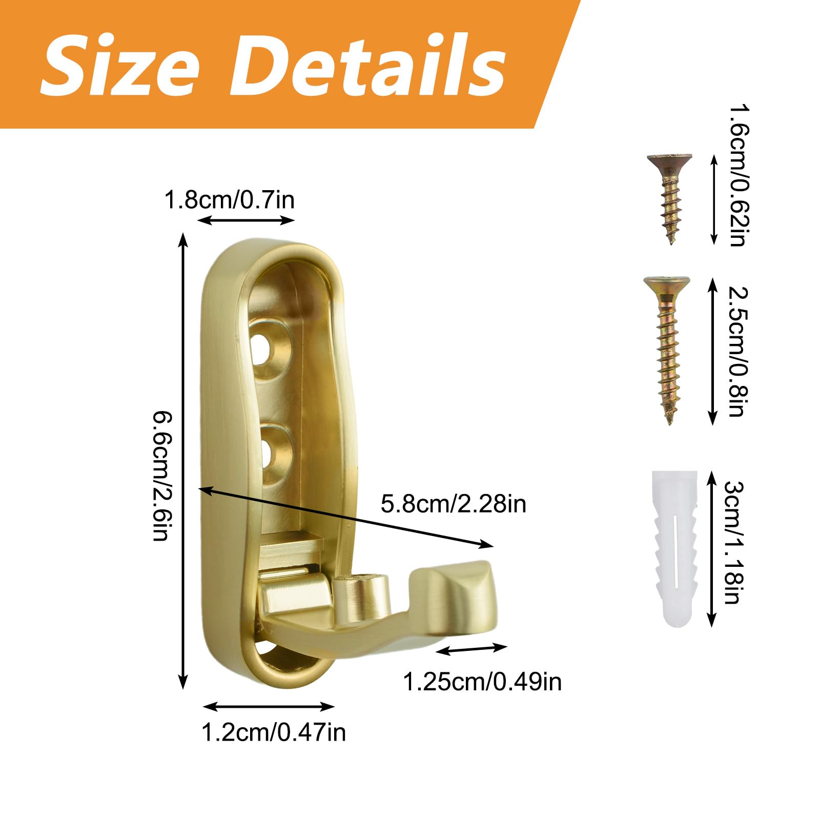 MOROBOR 2Pcs Elliptical Folding Coat Hooks - Image 2