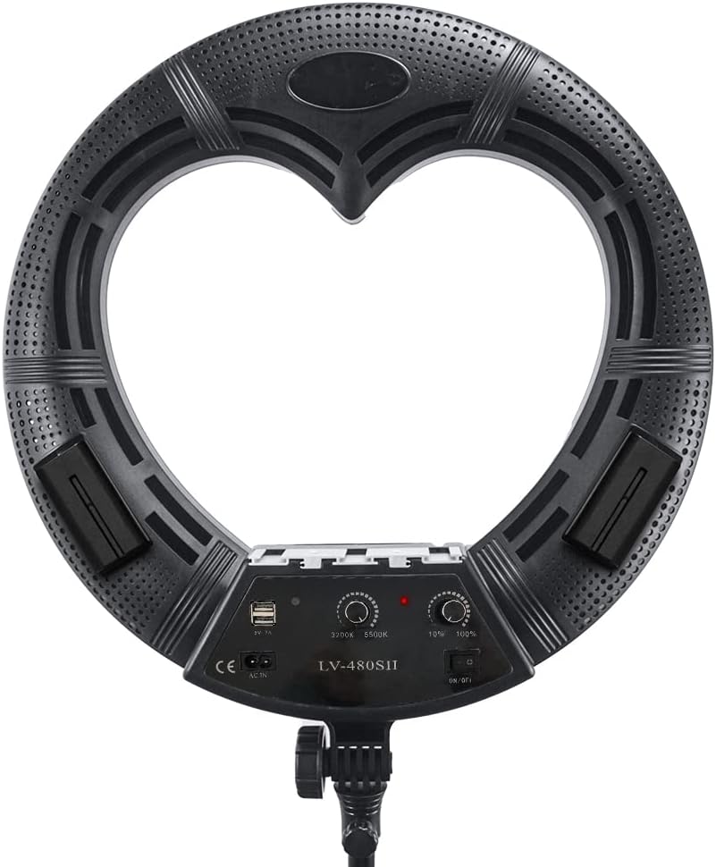 Yidoblo AX-480DII Kit D'éclairage Annulaire LED 48W Dimmable à Affichage Numérique Bicolore De 18 Pouces: Lampe 3200K-5500K Pour Maquillage Photo Avec Trépied,sac