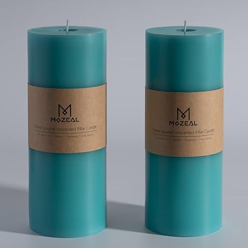 Miniatura 296 de MOZEAL Velas de pilar extra grandes de color borgoña de 4" x 10" (juego de 2), sin perfume, sin goteo, sin humo, de larga combustión limpia, velas