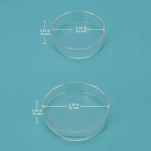 Miniatura 7 de Platos de vidrio de Petri para cultivo celular de vidrio autoclave platos de laboratorio con tapa transparente, 3.543 x 0.787 in, paquete de 10