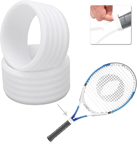 Miniatura 3 de BORDSTRACT Anillo de agarre de tenis, 2 piezas, mango de raqueta de tenis, anillo de fijación de tenis para tenis, bádminton, squash, raquetas,