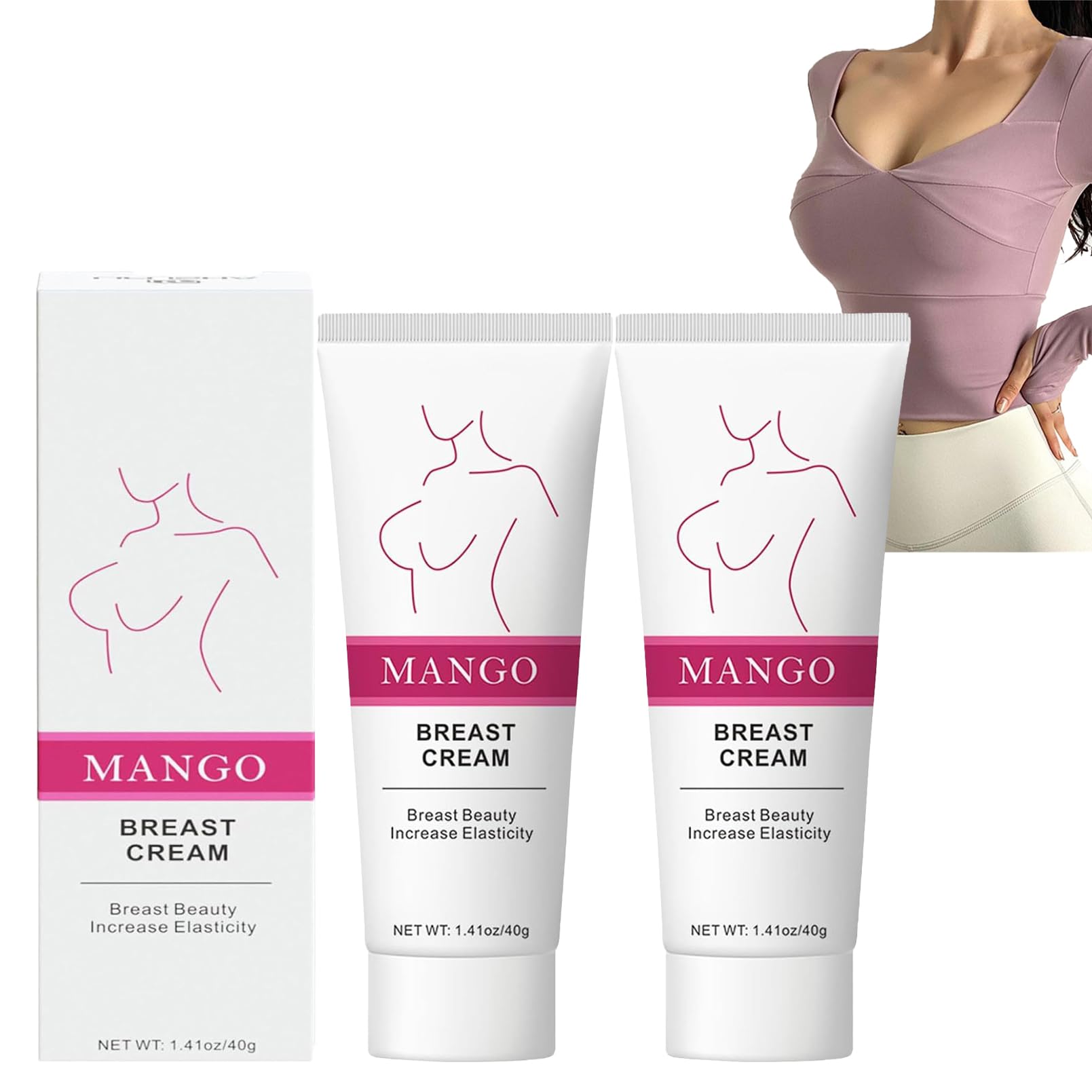 Medilisk - Crema para elevar la breast (2 unidades, mango breast cream, instantáneo elevador más grueso, pecho), instantáneo de crecimiento rápido, elevación y reducción de la crema para el