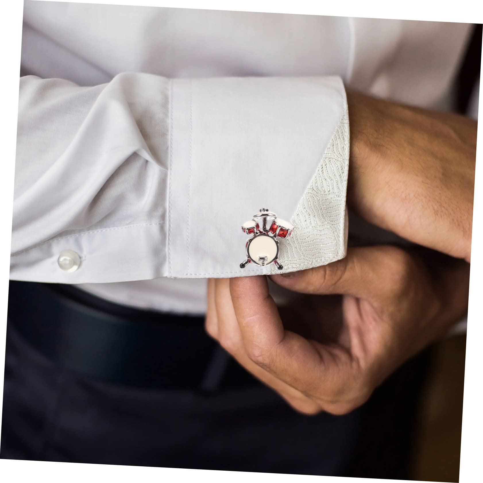 PACKOVE Gemelos De Tambor - Accesorio Accesorios De Traje Corbatas Para Hombres Clip De Corbata Para Hombre Gemelos De Traje Para Hombre Gemelos De Esmoquin Para Hombre