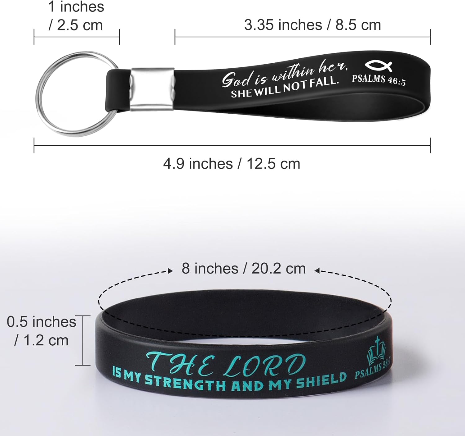 100 Pcs Bible Verse Bracelets Christian Inspirational Bible Keychains –Bulk Religious Keyrings and Bracelets - Image 3