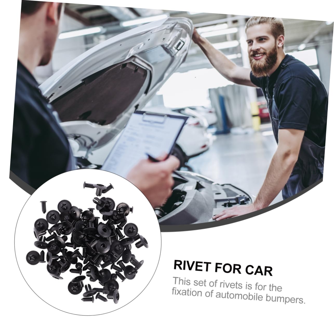 50Pcs Plastic Bumper Rivets for Automobile Bumper Fixation Black