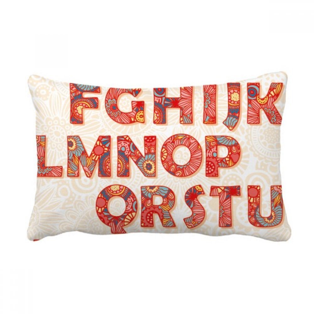 Coussin lombaire motif lettre fleurie 40x60 cm pour decoration de canape de salon