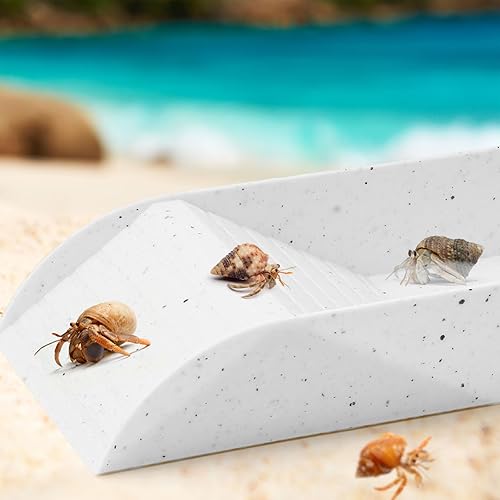 Miniatura 6 de Ziliny Tanque de agua de cangrejo ermitaño con rampa de escalada, juguete grande para escalada de reptiles, accesorios para hábitat de tortuga,