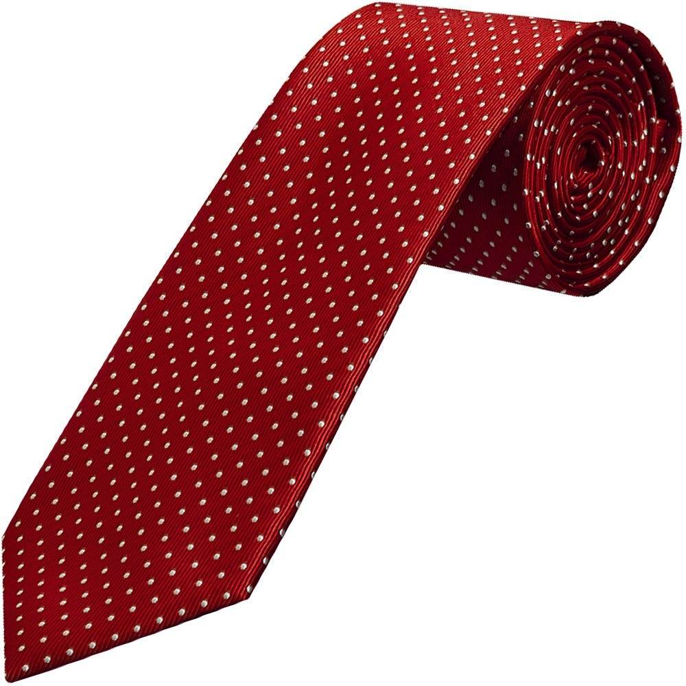 Red and White Polka Dot Classic Men's Tie Neck Tie Wedding Tie Prom Tie