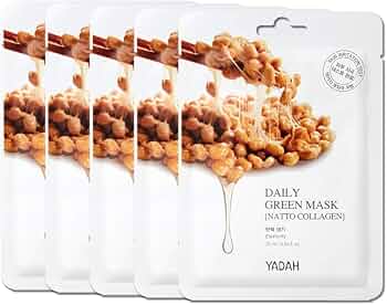 Amazon.com : YADAH Daily Green Facial Sheet Mask, Natto Collagen