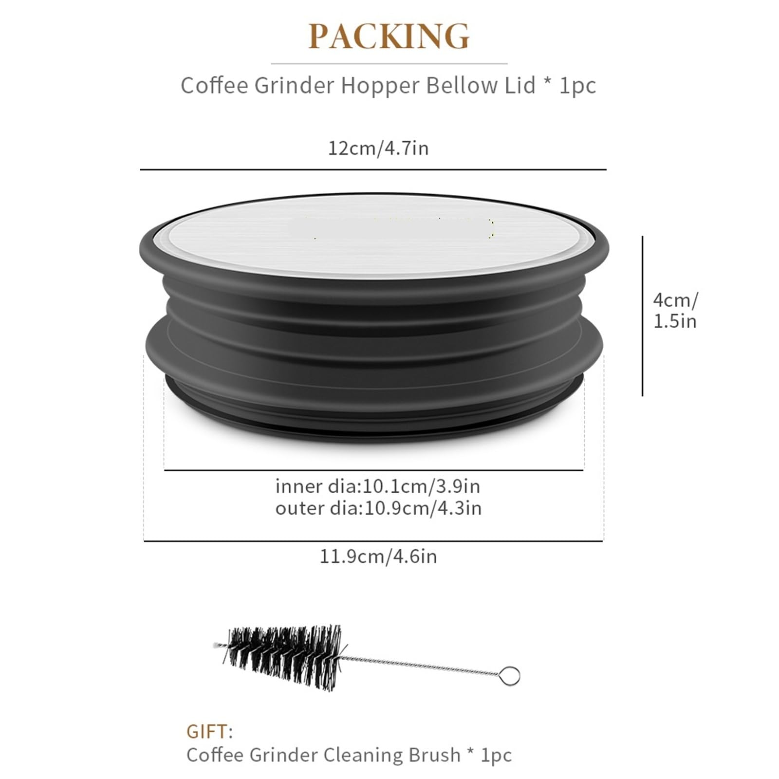 Compatible con fuelle de tolva de amoladora CAFEMASY for herramienta de limpieza Niche Zero(Bellow For Niche)