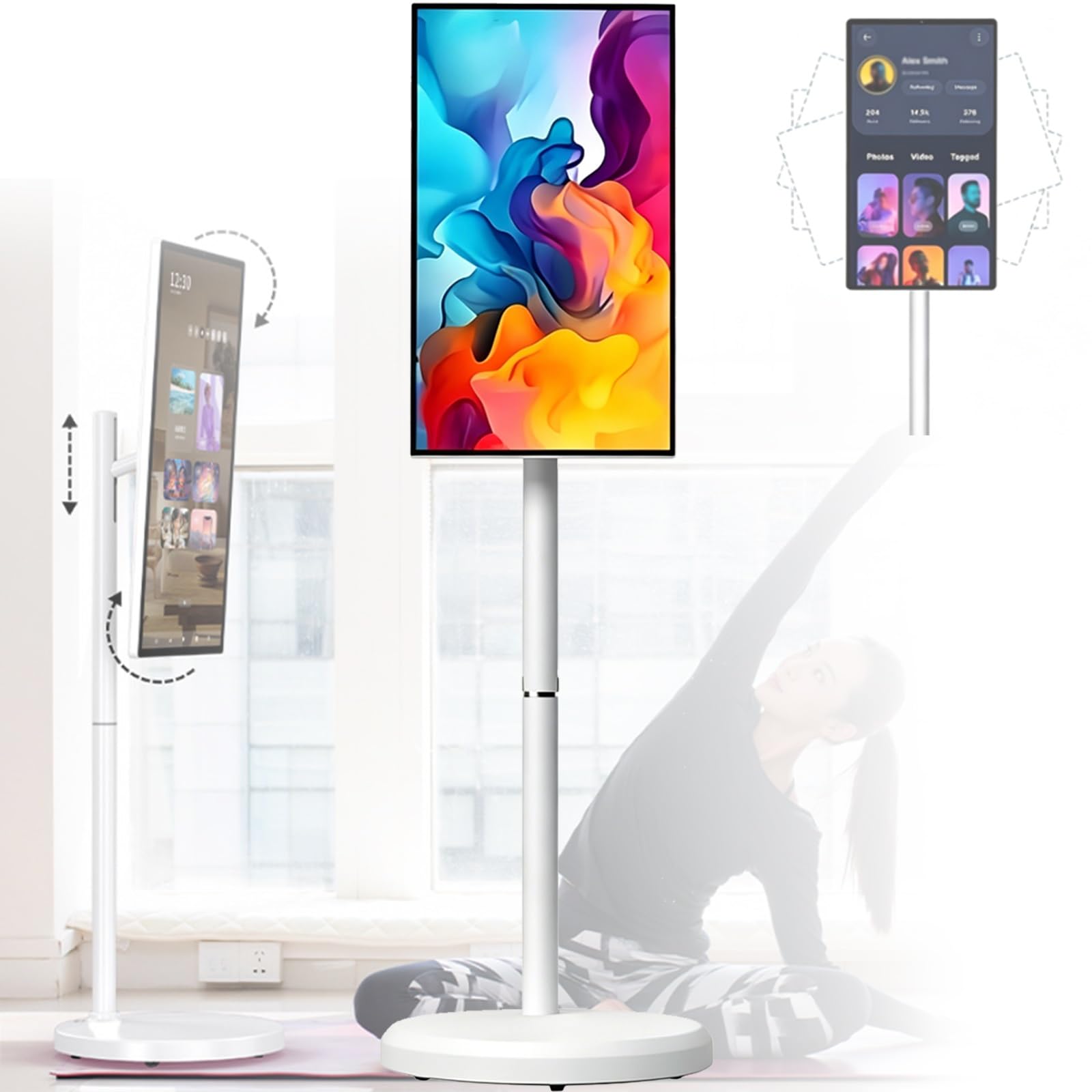 TV Portatile Smart Screen,Monitor Portatile 4K Touchscreen, Smart TV Android con Display Rotabile, Batteria Ricaricabile, Schermo FHD 1920x1080(32inches,8GB+128GB)