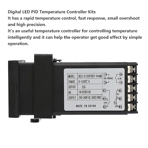 Miniatura 5 de REX C100 PID Controlador de temperatura, alarma de 32.0 F  2,372.0 F LED PID controlador de temperatura Kit de termostato AC 110V -240V con
