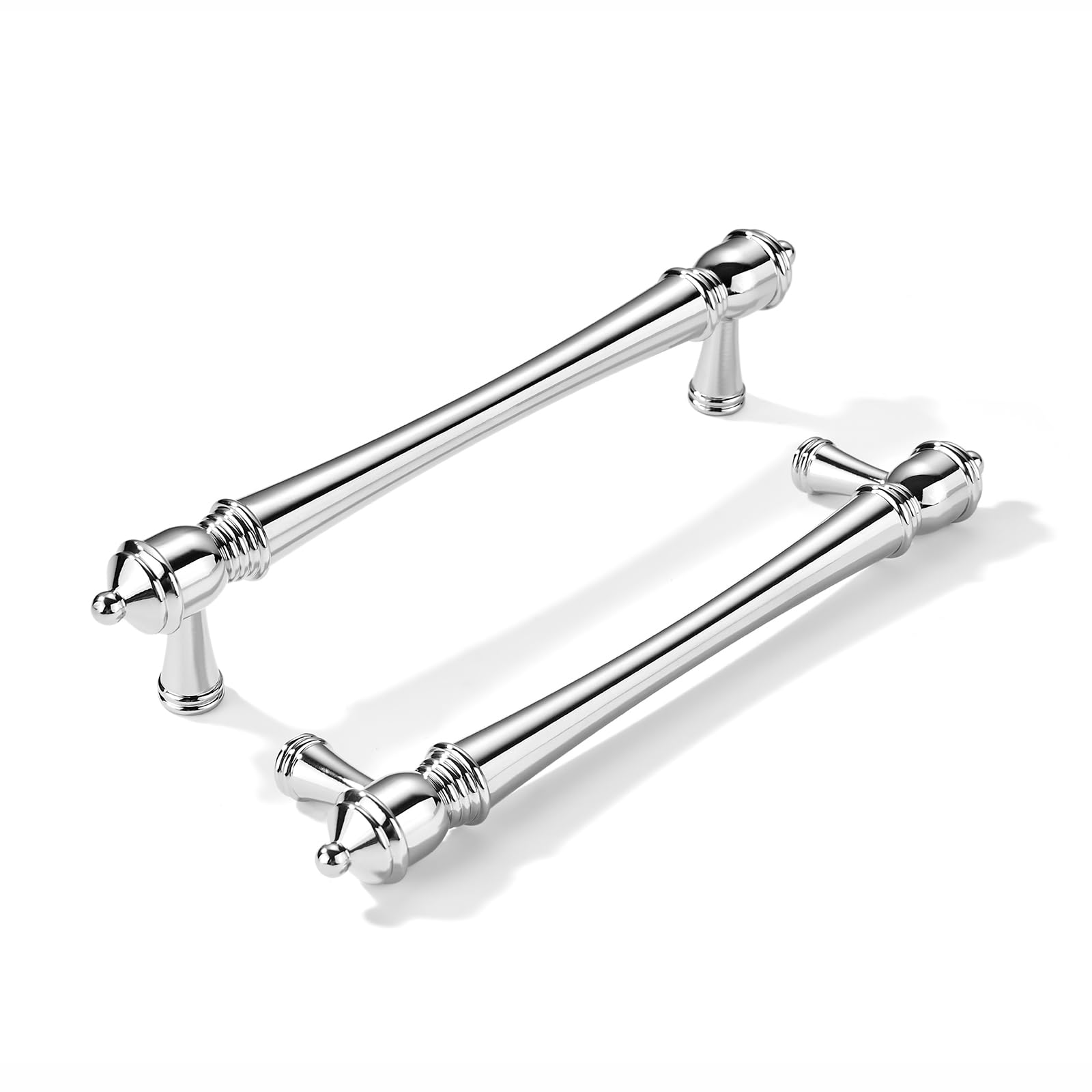 KHTUMEWARE-80419 Polished Chrome Cabinet Pulls CTC 5 in (128 mm) 10-Pack