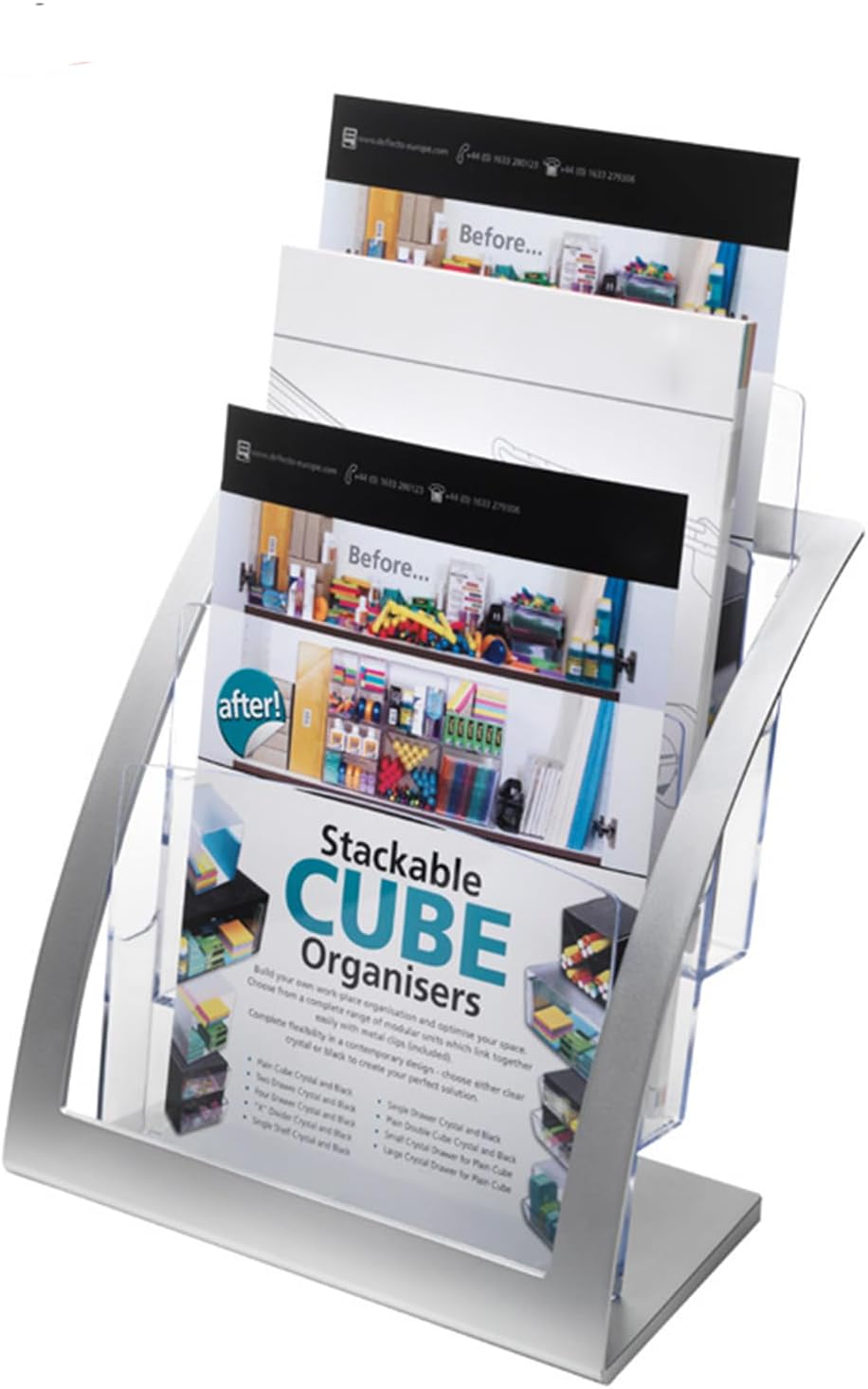 Amazon.com: Acrylic Brochure Holder, 3 Tier Floor-Standing Clear ...