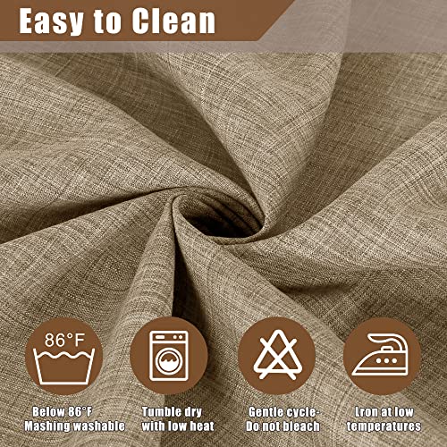 Fitable Faux Linen Rectangle Tablecloth 60 X 84 Inch - Fabric Neutral Table Cloth For 6 Foot Tables, Mocha Flax Look Kitchen Table Cover For Farmhouse, Dining, Party, Outdoor Picnic, Camping #TOP4