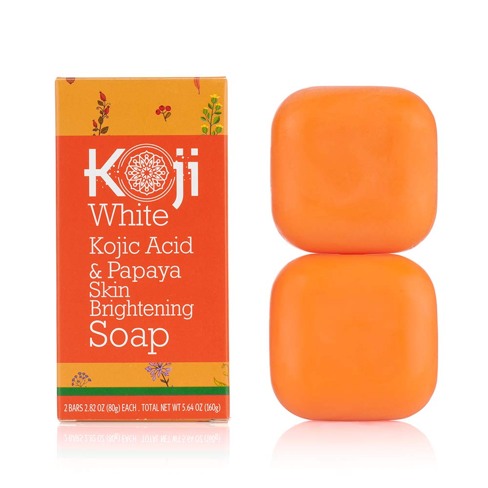 Koji White Kojic Acid & Papaya Skin Brightening Soap (2.82 oz / 2 Bars) - with Hyaluronic Acid for Smooth Face & Body, Dark Spot, Acne Scars, Uneven Skin Tone - Hypoallergenic & Dermatologist Tested : Everything Else