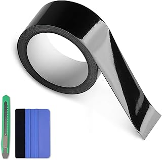 Arespark Envoltura de vinilo negro brillante, kit de cintas de vinilo de automóviles para opacas, cromadas, borrar ventanas, puertas con herramientas gratuitas (1 pulgada x 30 pies)