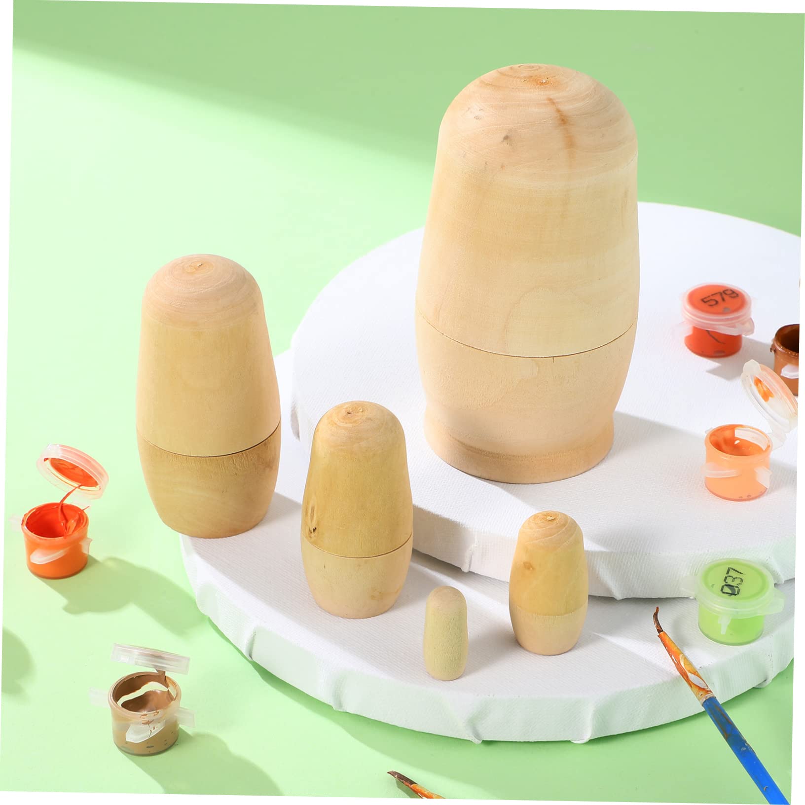 10 Sets Matroschka-Holzpuppen Für Kinder Holzdekoration Matroschka-Puppe Aus Holz Unvollendete Stapelpuppen Blanko Nesting-Puppen Leere Russische Puppe Für Kinder Russische