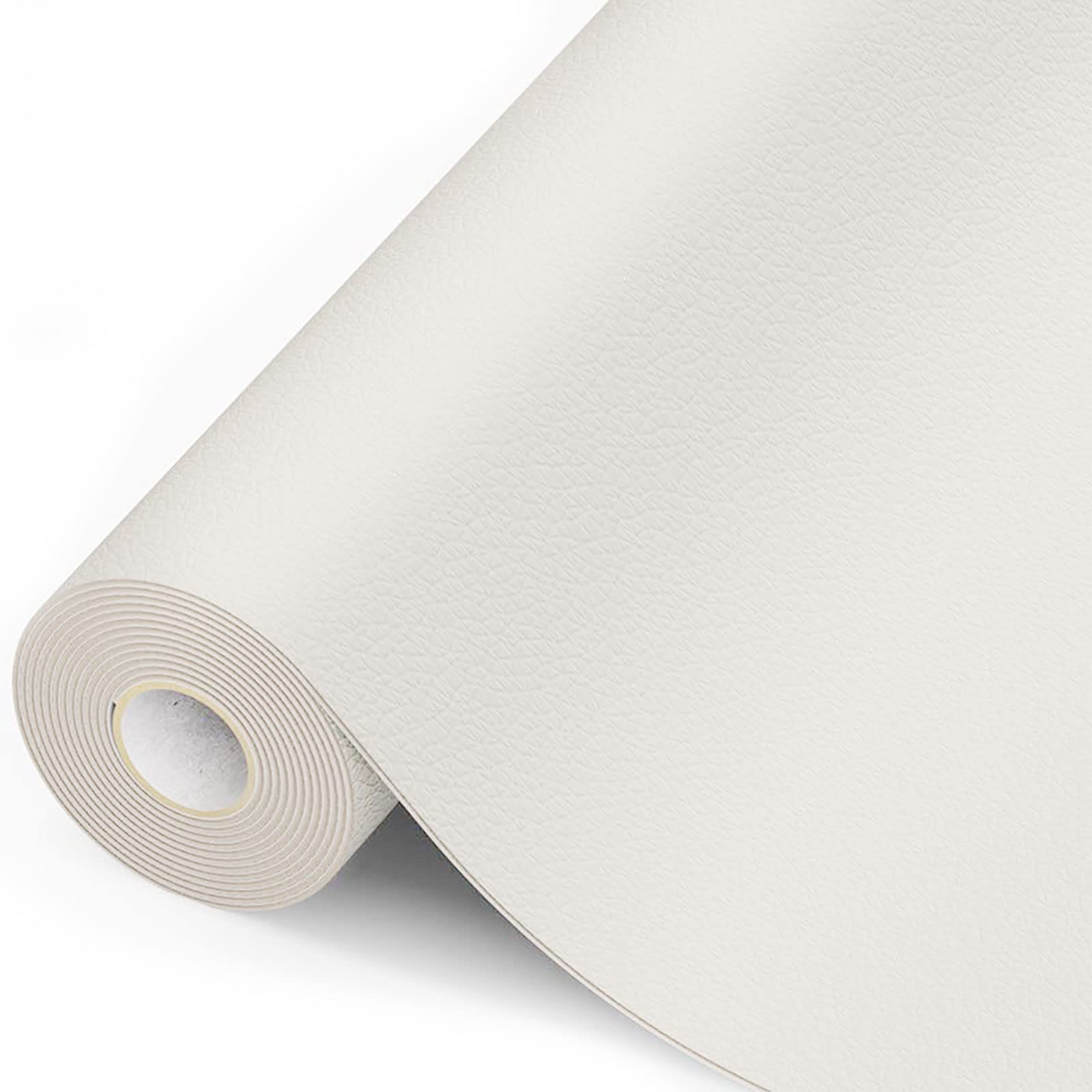 Nozibye 11.8 * 53.9 Inch Strong Self Adhesive Leather Repair Patch, Cuttable Self Adhesive Tape Leather Patch Sofa Repair, Waterproof Leather Repair Kit for Furniture Car Seat Chairs Bags (White)