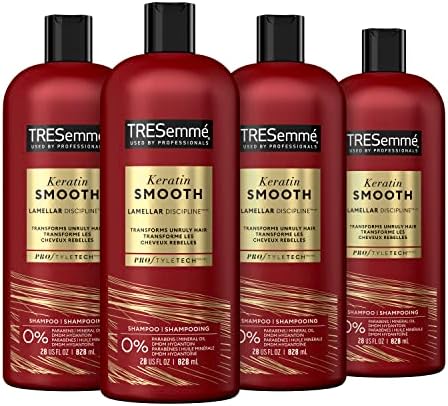 TRESemmé Shampoo Keratin Smooth 4 Count For Dry Hair Sleek Look For Up To 72 Hours 28 Oz