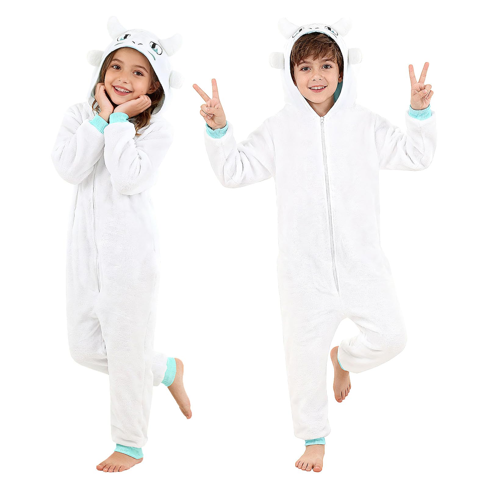 nezababy Dragon Onesies Dragon Costume Tail Animal Plush Flannel Jumpsuit Nightwear Halloween Christmas Costume