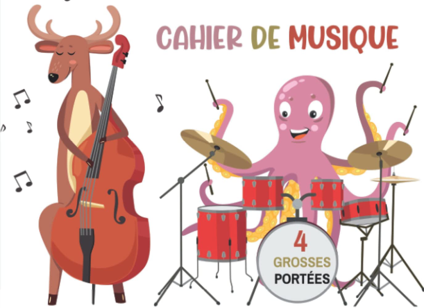 Page De Garde Du Cahier De Musique Cahier de Musique grosses portées: 48 pages de 4 portées pour enfant