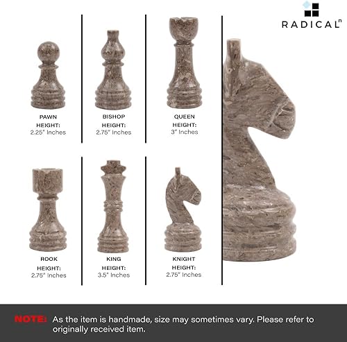 Miniatura 6 de Radicaln Juego de ajedrez de mármol de 15 pulgadas hecho a mano gris oceánico y blanco clásico juego de mesa para adultos, tableros de ajedrez de