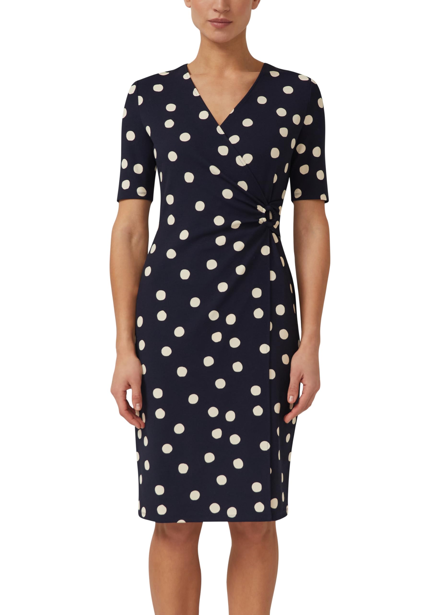 s.Oliver Elegantes Wickelkleid mit Polkadots