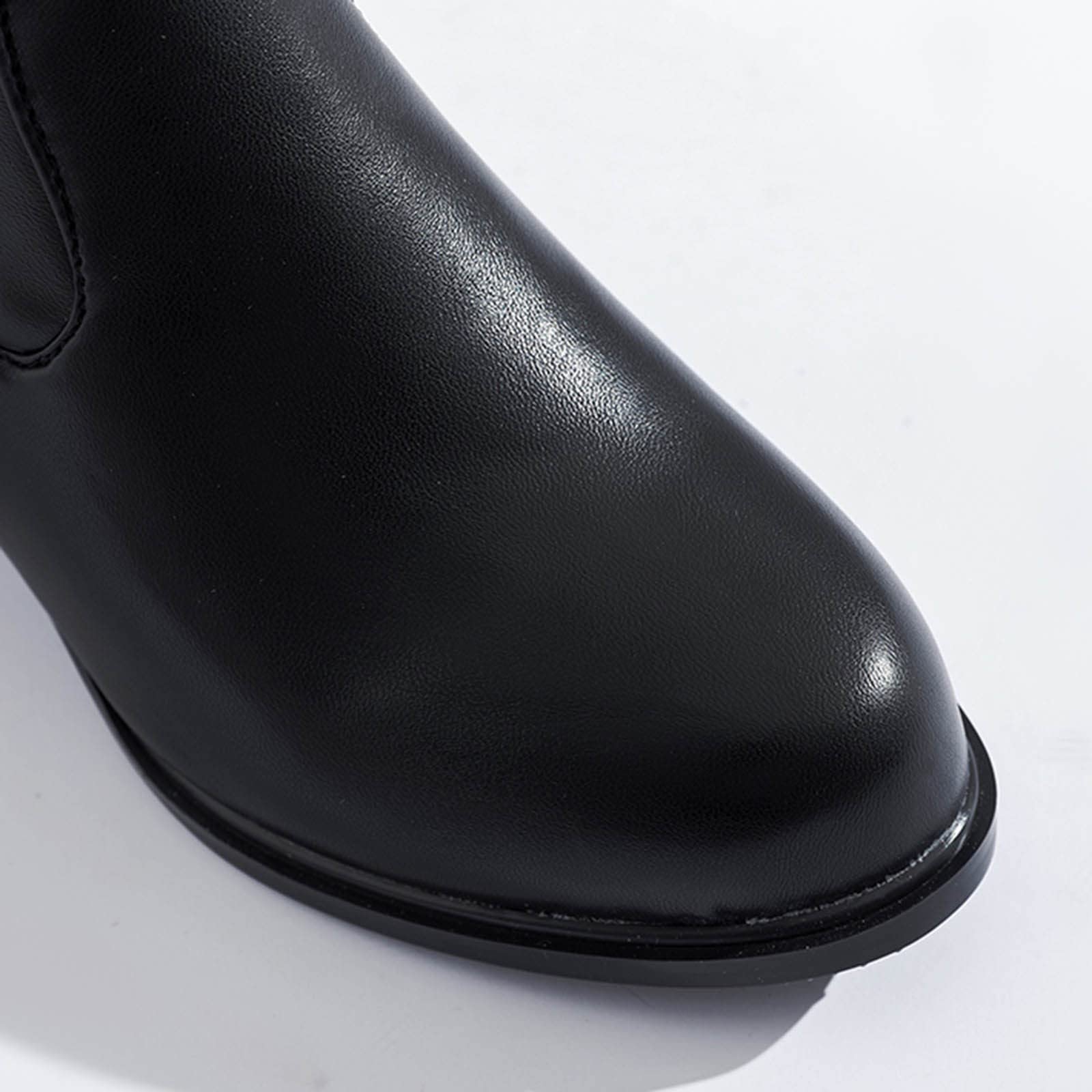 Stivali Alti Stivaletti Boot Donna Scarpe Lunghi da Cavaliere Occidentali con Lacci e Tacco Basso Esterno