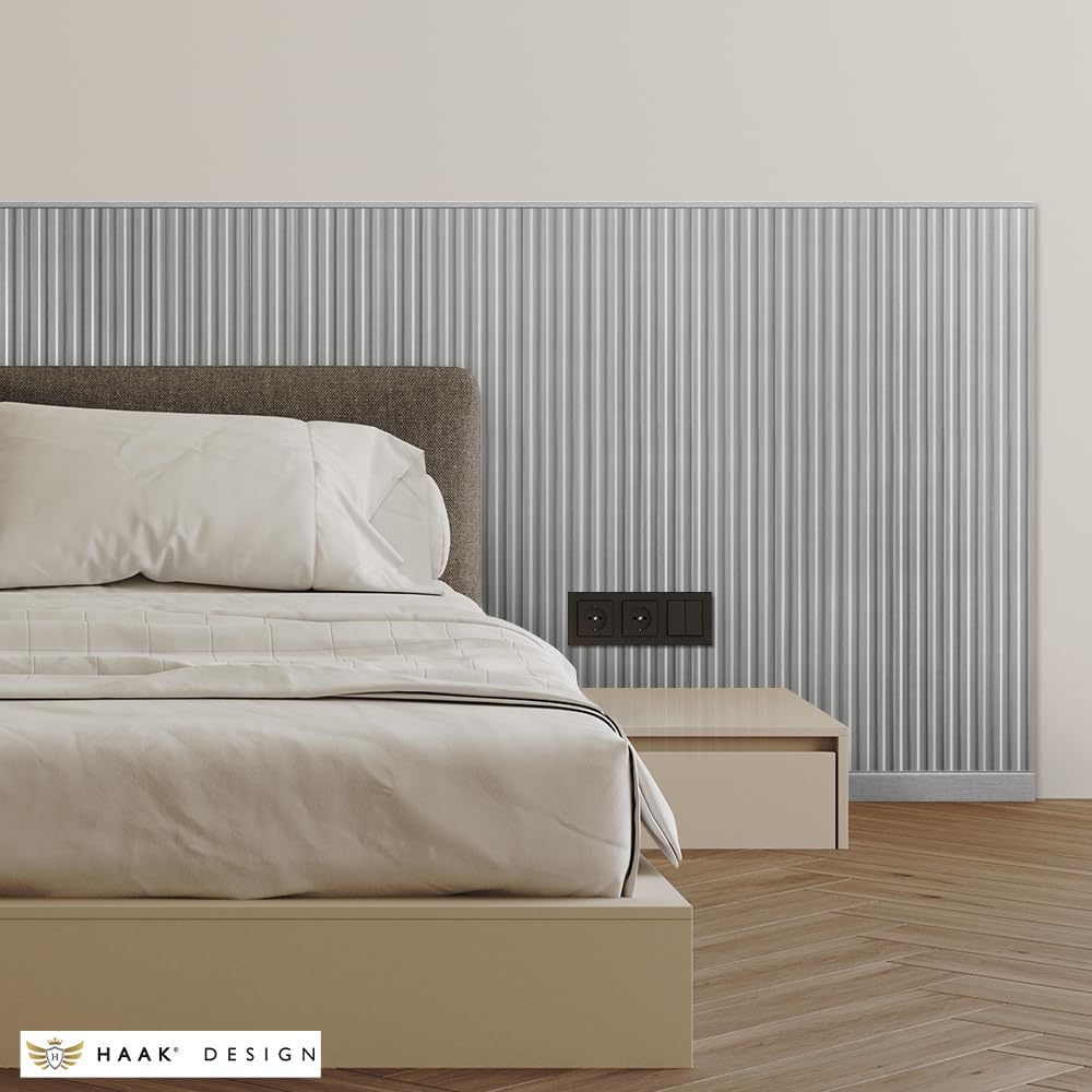 Set di 6 pannelli da parete e soffitto Desiwa in acciaio inox, 10,7 x 125 cm, colori lucidi